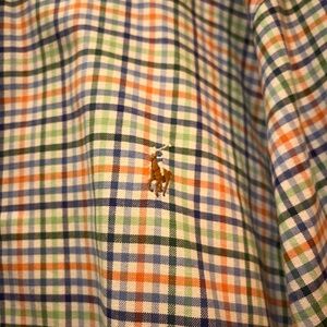 Ralph Lauren Navy, Green & Orange Plaid Button-Down Shirt